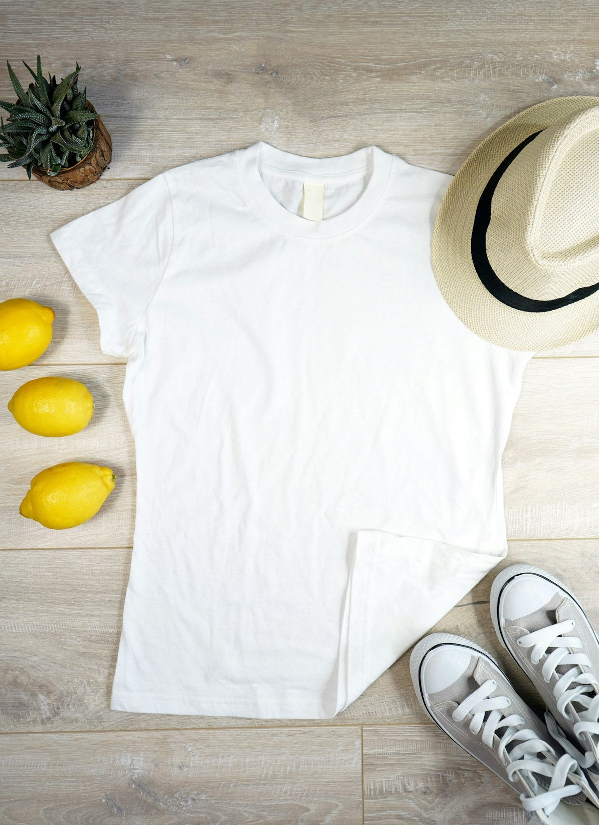 メンズホワイトスリムフィットTシャツ