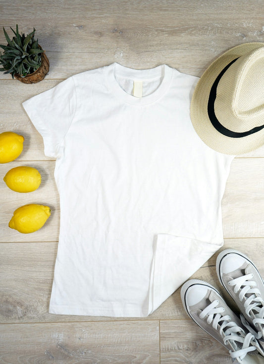 メンズホワイトスリムフィットTシャツ